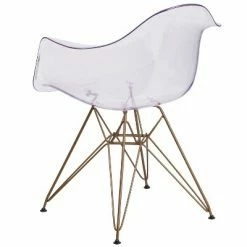 Best Sale 🤩 Flash Furniture Alonza Series Transparent Side Chair with Gold Base 🧨 -Living Room Chairs Sales unnamed file 419