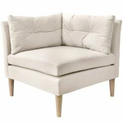 Best deal ⭐ Corner Chair with Pull Seam Pillows - Linen Talc - Simply Shabby Chic® 🌟