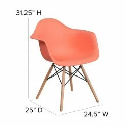 Wholesale ⭐ Emma and Oliver Plastic Accent Dining Chair with Arms and Wooden Legs ⭐ -Living Room Chairs Sales unnamed file 425