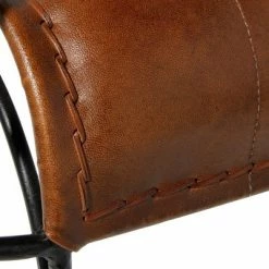 Discount 😍 Olivia & May Vintage Cow Hide Leather and Iron Accent Chair Brown - Olivia & May ⌛ -Living Room Chairs Sales unnamed file 4252
