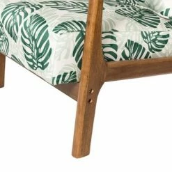 Budget 🥰 Accent Armchair with Walnut Ruberwood Frame Green/Fabric Pattern - Glitzhome 🤩 12 Budget 🥰 Accent Armchair with Walnut Ruberwood Frame Green/Fabric Pattern - Glitzhome 🤩 -Living Room Chairs Sales unnamed file 4308