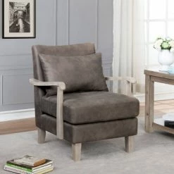 Top 10 👏 Forrester Leatherette Accent Chair Dark Brown - miBasics ⭐