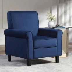 Coupon ✔️ 55 Downing Street Lansbury II Navy Velvet Accent Chair ✔️