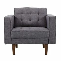Coupon 🎉 Element Mid-Century Modern Chair in Dark Gray Linen and Walnut Legs - Armen Living 🧨 -Living Room Chairs Sales unnamed file 4388