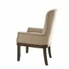 Best reviews of ⌛ Wooden Armchair with Wing Back and Nailhead Trims Beige/Brown - Benzara 🌟 -Living Room Chairs Sales unnamed file 4400