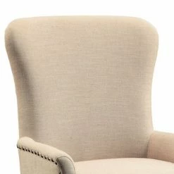 Best reviews of ⌛ Wooden Armchair with Wing Back and Nailhead Trims Beige/Brown - Benzara 🌟 -Living Room Chairs Sales unnamed file 4402