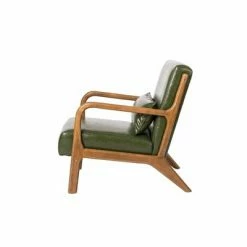 Top 10 ❤️ Accent Armchair with Walnut Ruberwood Frame Green - Glitzhome 🔔 -Living Room Chairs Sales unnamed file 4405