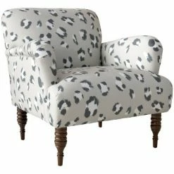 Discount 👍 Chair in Brush Leopard Spot Gray Ivory - Skyline Furniture 🛒