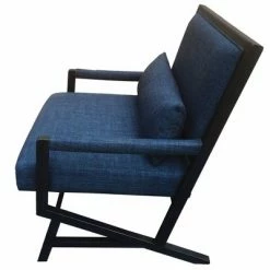 Top 10 😉 Fabric Padded Wooden Frame Accent Chair with Armrest Blue/Black - The Urban Port 🧨