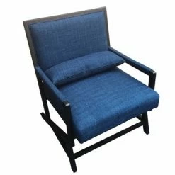 Top 10 😉 Fabric Padded Wooden Frame Accent Chair with Armrest Blue/Black - The Urban Port 🧨 -Living Room Chairs Sales unnamed file 4429