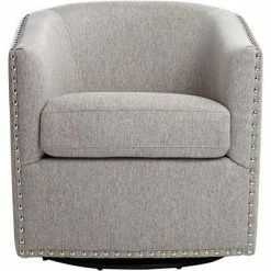 Hot Sale ⭐ Studio 55D Fullerton II Light Gray Swivel Accent Chair 😀 -Living Room Chairs Sales unnamed file 4437