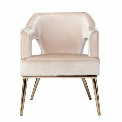 Cheapest ❤️ Ganex Upholstered Accent Chair Taupe/Champagne - Aiden Lane 🤩
