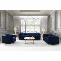 Best Sale ๐ Cambridge Contemporary Chair Steel/Blue - Armen Living ๐