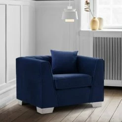 Best Sale 🔔 Cambridge Contemporary Chair Steel/Blue - Armen Living 🔔 -Living Room Chairs Sales unnamed file 4484