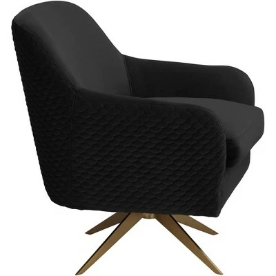 Discount β€οΈ Studio 55D Ames Quilted Onyx Velvet Swivel Chair π 8 Discount β€οΈ Studio 55D Ames Quilted Onyx Velvet Swivel Chair π - Image 6