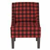 Discount ✨ Swoop Armchair Classic Gingham Red Black - Skyline Furniture 👏 -Living Room Chairs Sales unnamed file 4542
