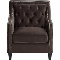 Top 10 🛒 55 Downing Street Tiffany Chocolate Brown Tufted Armchair ⭐ -Living Room Chairs Sales unnamed file 4577