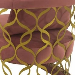 Coupon 🎉 Corelli Fabric Upholstered Accent Chair Blush/Gold - Armen Living 🎁 -Living Room Chairs Sales unnamed file 4616