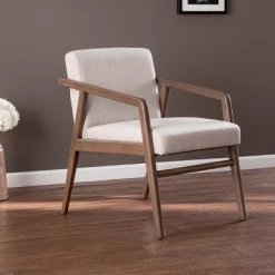 Deals 🔔 Winwest Upholstered Accent Chair Cream/Brown - Aiden Lane 🤩