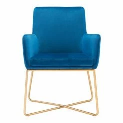Coupon 🥰 Luxe Velvet Armchair Dark Blue - ZM Home 🛒 -Living Room Chairs Sales unnamed file 4657