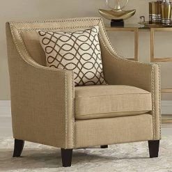 Promo ๐ Studio 55D Flynn Heirloom Camel Upholstered Armchair ๐