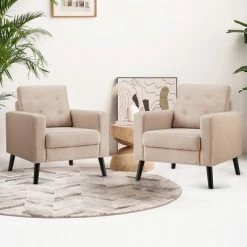 Brand new ✨ Costway Set of 2 Accent Armchairs Upholstered Single Sofa Chairs w/ 2-Side Pockets Navy ✨