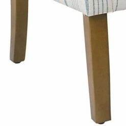 Deals ๐คฉ Striped Fabric Upholstered Accent Chair with Wooden Legs White - Benzara ๐