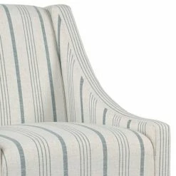 Deals 🤩 Striped Fabric Upholstered Accent Chair with Wooden Legs White - Benzara 👏 -Living Room Chairs Sales unnamed file 4715