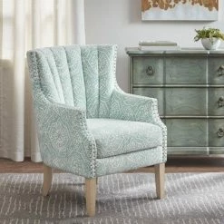 Buy 🥰 Madison Park Roselin Accent Chair Light Teal 👏
