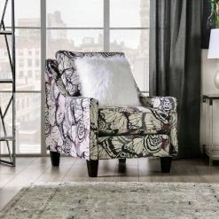 Outlet ✨ Schenley Upholstered Chair Plum/Ivory/White - HOMES: Inside + Out 🤩