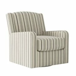 Coupon 😉 Kirke Modern Wingback Swivel Club Chair - Handy Living Striped Black 😍