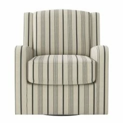 Coupon 😉 Kirke Modern Wingback Swivel Club Chair - Handy Living Striped Black 😍 -Living Room Chairs Sales unnamed file 4818