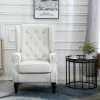 Cheap 👍 HomCom Fabric Tufted Wingback Accent Club Chair with Wooden Legs ✨ -Living Room Chairs Sales unnamed file 482