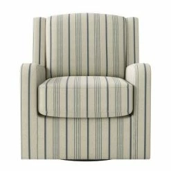 Coupon 😉 Kirke Modern Wingback Swivel Club Chair - Handy Living Striped Black 😍 -Living Room Chairs Sales unnamed file 4820