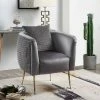 Cheap ⌛ Simple Relax Velvet Barrel Accent Chair with Metal Legs in Gray 🎁 -Living Room Chairs Sales unnamed file 4823