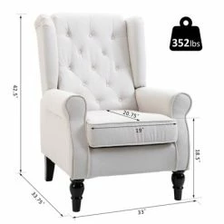 Cheap π HomCom Fabric Tufted Wingback Accent Club Chair with Wooden Legs β¨ 16 Cheap π HomCom Fabric Tufted Wingback Accent Club Chair with Wooden Legs β¨ -Living Room Chairs Sales unnamed file 485