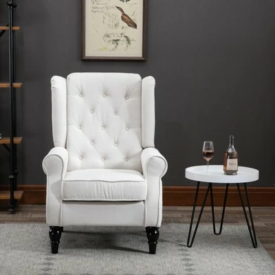 Cheap π HomCom Fabric Tufted Wingback Accent Club Chair with Wooden Legs β¨ 8 Cheap π HomCom Fabric Tufted Wingback Accent Club Chair with Wooden Legs β¨ - Image 6