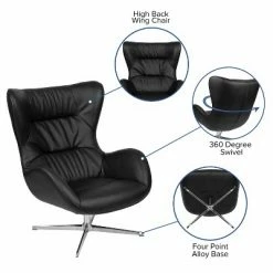 Brand new 🔔 Flash Furniture Home and Office Retro Swivel Wing Accent Chair ❤️ -Living Room Chairs Sales unnamed file 4879