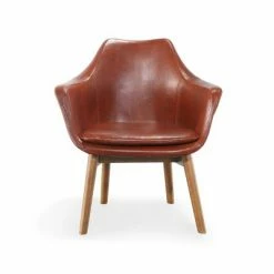 Budget 🎉 Cronkite Faux Leather Accent Chair - Manhattan Comfort 😍