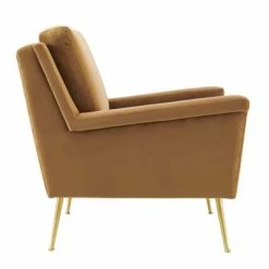 Discount 😀 Chesapeake Performance Velvet Armchair - Modway Gold/cognac 😍 -Living Room Chairs Sales unnamed file 4919