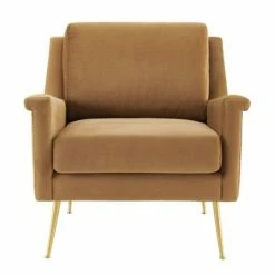 Discount 😀 Chesapeake Performance Velvet Armchair - Modway Gold/cognac 😍 -Living Room Chairs Sales unnamed file 4921