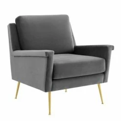 Discount 😀 Chesapeake Performance Velvet Armchair - Modway Gold/cognac 😍 -Living Room Chairs Sales unnamed file 4926
