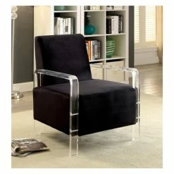 Outlet βοΈ Crider Contemporary Acrylic Frame Accent Chair - HOMES: Inside + Out Black π