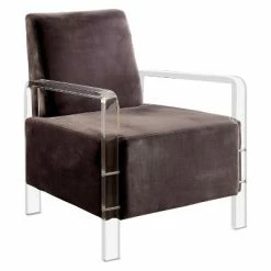 Outlet ✔️ Crider Contemporary Acrylic Frame Accent Chair - HOMES: Inside + Out Black 🌟 -Living Room Chairs Sales unnamed file 4959