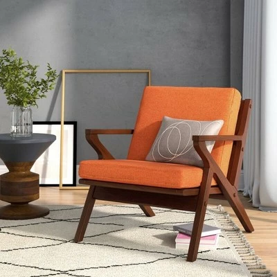 Buy β Martelle Twill Weave Accent Chair - Manhattan Comfort Orange π 3 Buy β Martelle Twill Weave Accent Chair - Manhattan Comfort Orange π