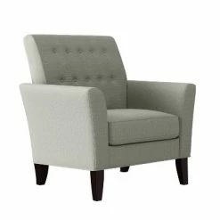Best Sale ✔️ Graff Button Tufted Armchair Linen - Handy Living Peacock Blue ⭐