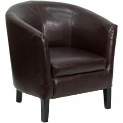 Buy 🔔 Flash Furniture LeatherSoftSoft Barrel Shaped Guest Chair ✔️ -Living Room Chairs Sales unnamed file 5053