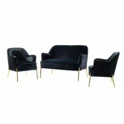 Best Pirce 🔥 Velvet 3 Piece Living Room Set loveseat chair | Karat Home 🎉 -Living Room Chairs Sales unnamed file 5236