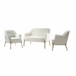 Best Pirce 🔥 Velvet 3 Piece Living Room Set loveseat chair | Karat Home 🎉 -Living Room Chairs Sales unnamed file 5240