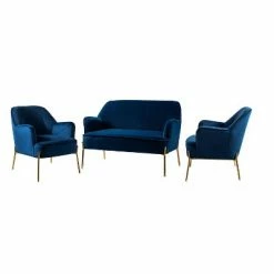 Best Pirce 🔥 Velvet 3 Piece Living Room Set loveseat chair | Karat Home 🎉 -Living Room Chairs Sales unnamed file 5242